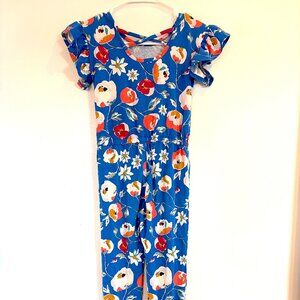 Tea Collection Floral Blue Kids Jumpsuit